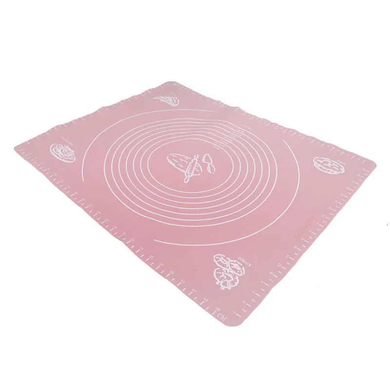 Pink 30*40 см силиконовый коврик для торта, сковороды для торта, антипригарные силиконовые подушечки, Настольный коврик для помадки, грили, тарелки для приготовления пищи, кухонные инструменты - Цвет: Pink
