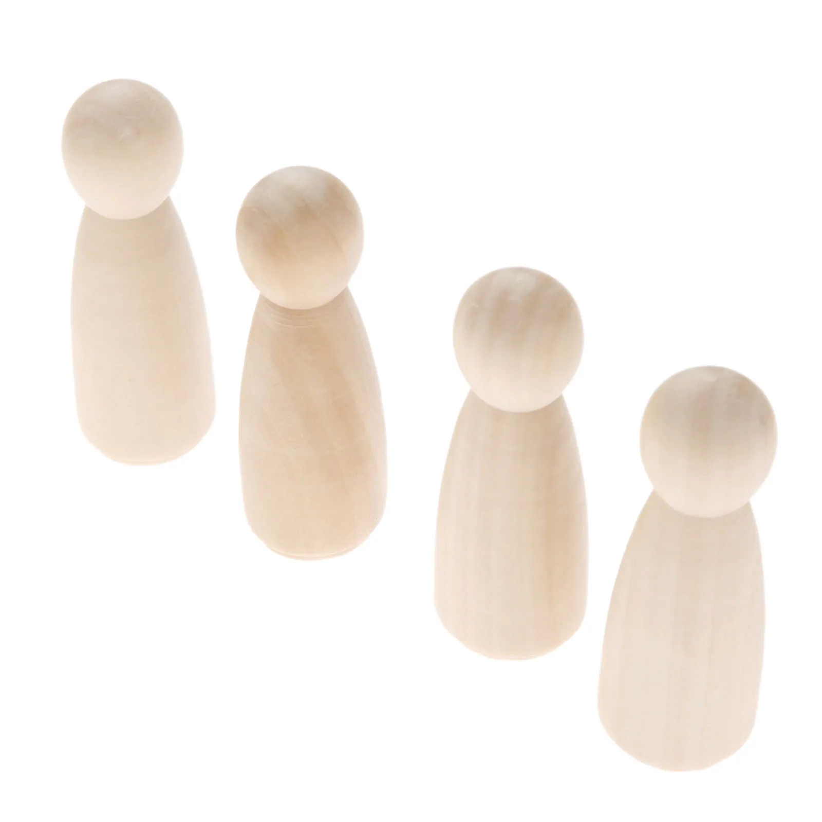 2Pcs Unpainted Blank Wooden Peg People Wood Figurines Peg Dolls Nesting Craft DIY Montessori Toy Kid Wedding Decoration 75*27mm