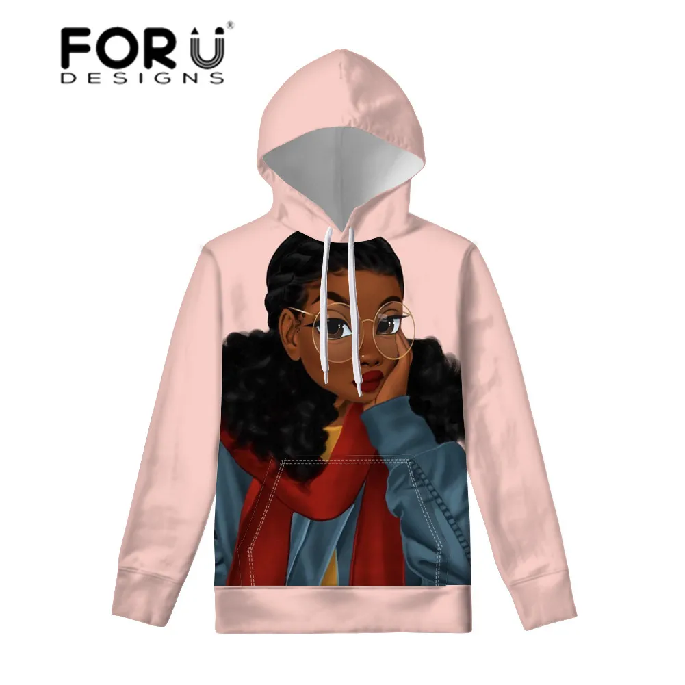 FORUDESIGNS, модные толстовки, женские, черные, художественные, африканские, для девушек, с принтом, пуловеры, для девушек, Осенние, с капюшоном, для женщин, уличная одежда с капюшоном
