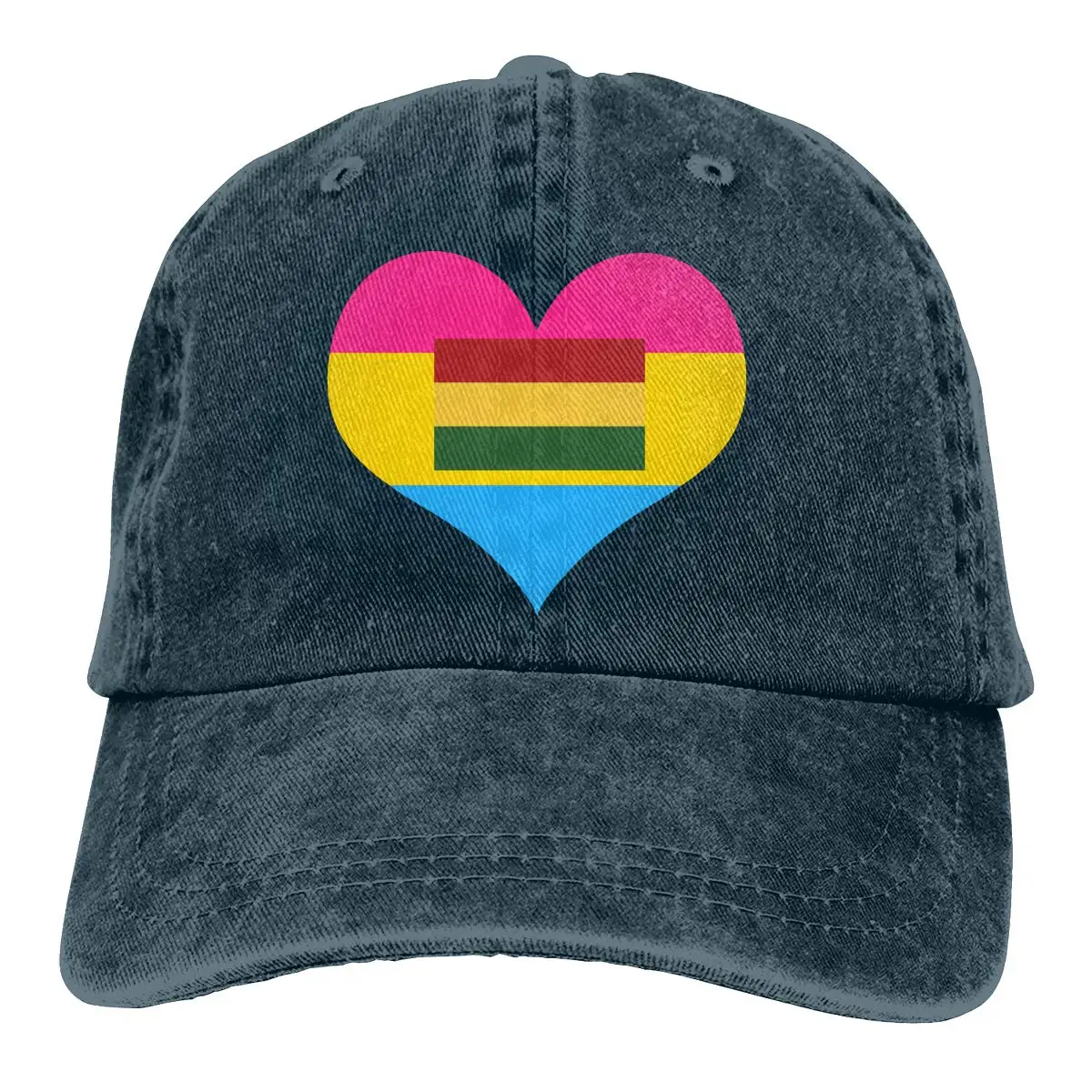 Мужская/Женская регулируемая бейсболка из джинсовой ткани s Pansexual Heart Rasta Flag Snapback cap
