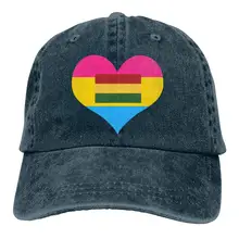 Мужская/Женская регулируемая бейсболка из джинсовой ткани s Pansexual Heart Rasta Flag Snapback cap