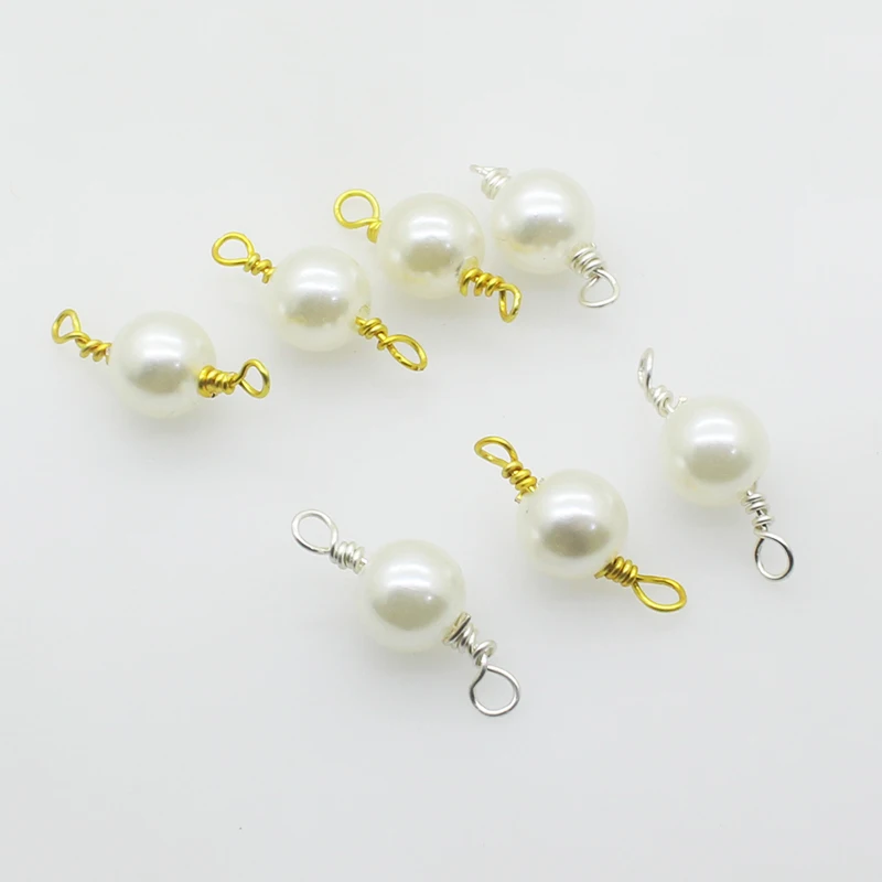 New Fashion 10Pcs/Lot Handmade Pearl Link Buttons Pendant DIY Handwork Fitting Gold Silver Accessories | Дом и сад