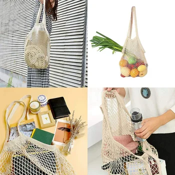 

Produce Bags, 7Pcs Natural Cotton Mesh Bag, Net Shopping Tote, Reusable Produce Bags,Washable,Lightweight,See-Through,Perfect fo