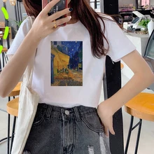 Special Offers Van Gogh theme T shirt Women Summer Casual Harajuku Girl Print Graphic T-shirt Short Sleeve Women Top Special Offers Van Gogh theme T shirt Women Summer Casual Harajuku Girl Print Graphic T-shirt Short Sleeve Women Top