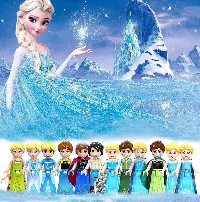 

Single Sale Frozen Maleficent Princess Anna Aurora Elsa Prince Eric Action Figure Building Blocks For Children Gift Toys