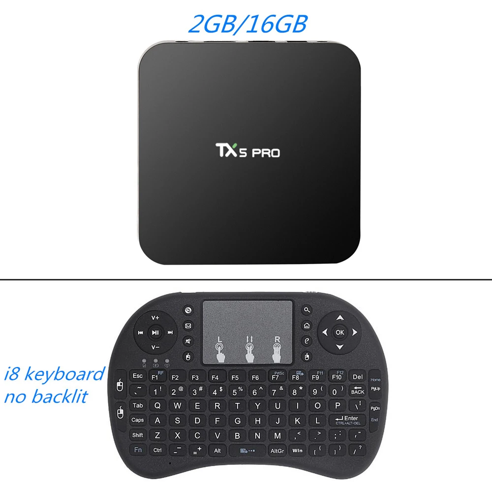 TX5 Pro i8 Keyboard TX5 Pro Android 7,1 ТВ-приставка 2 Гб ОЗУ 16 Гб ПЗУ Amlogic S905X Smart 4K медиаплеер четырехъядерный 2,4G/5G Wifi Bluetooth 4,1 телеприставка - Цвет: TX5 Pro i8 Keyboard