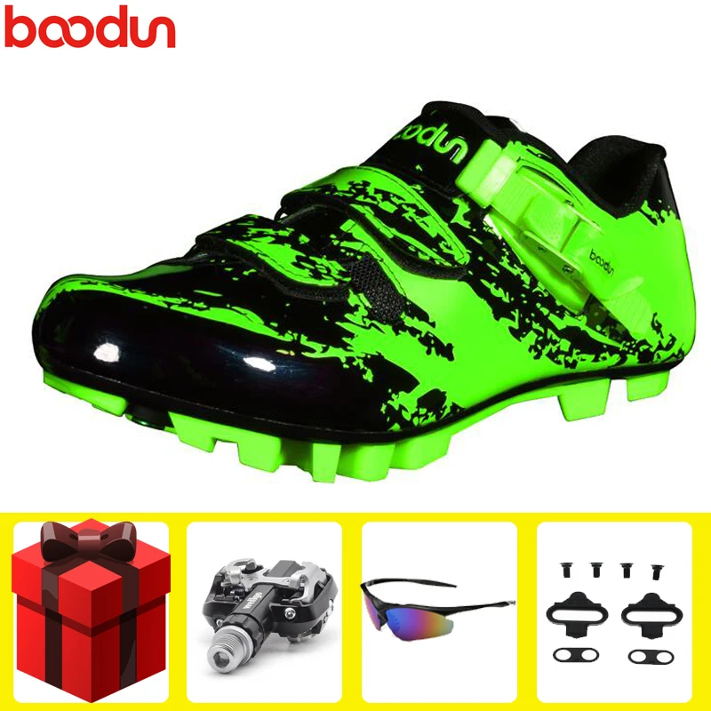 

BOODUN MTB Cycling Shoes Men add SPD Pedal set sapatilha ciclismo Waterproof Mountain Bike Self-Locking Athletic Bicycle Shoes
