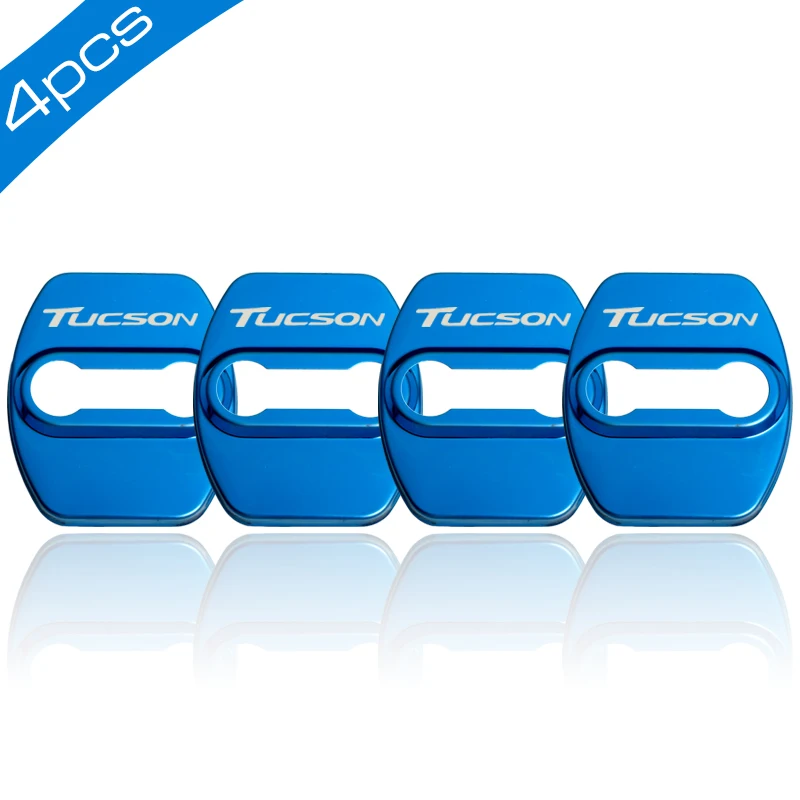 Автомобильный Стайлинг чехол для hyundai Tucson эмблемы аксессуары крышка замка автомобильной двери автомобиля-Стайлинг 4 шт - Цвет: blue