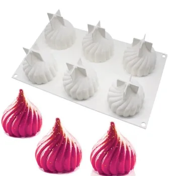 

6 Cavity Onion Cyclone Cake Silicon Egg Glue Mould White Mousse Italy Bakery French Dessert DIY Cake Mold