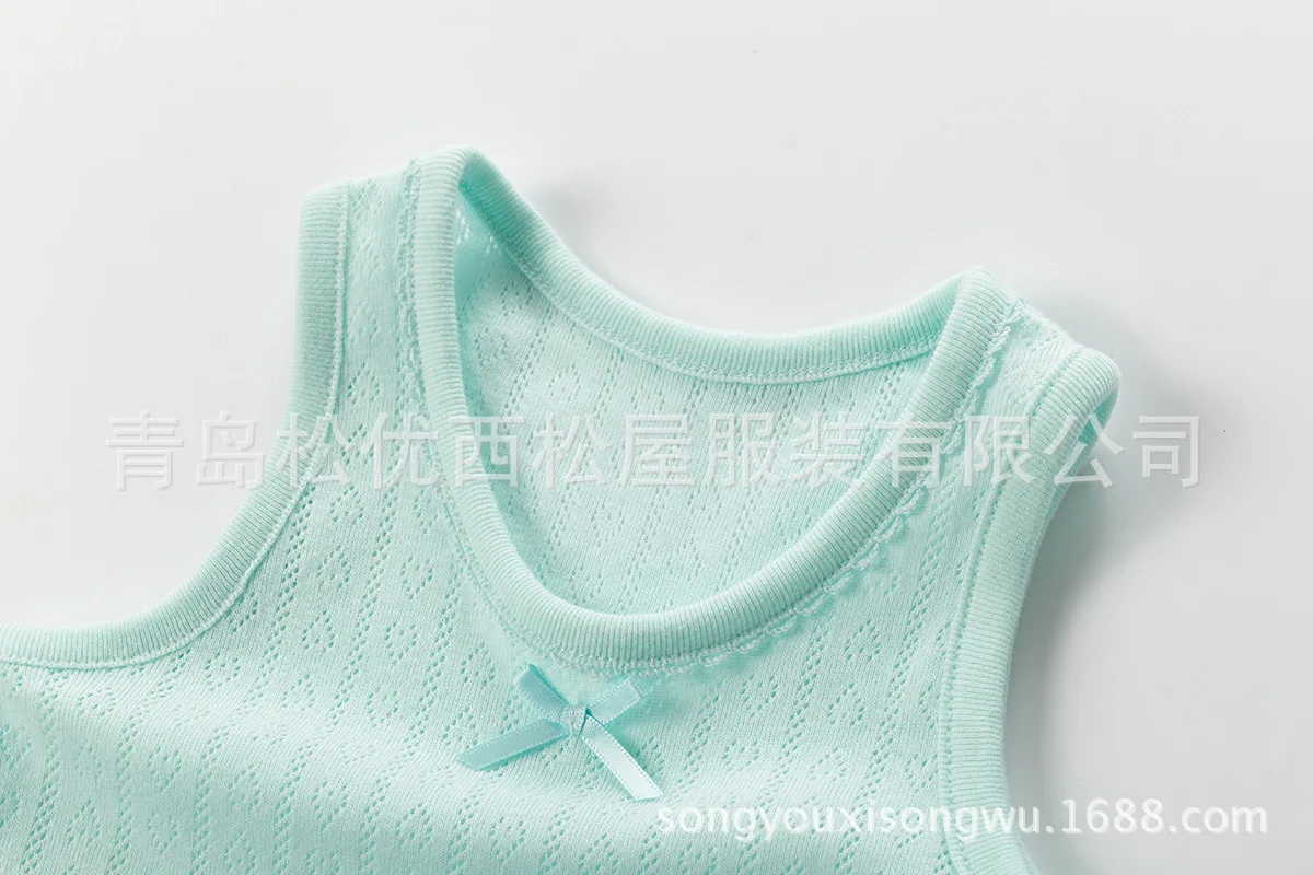 Song you Nishimatsu House, тонкий, всесезонный, сетчатый, жаккардовый, детский, цветной, хлопковый жилет, Базовая рубашка без рукавов