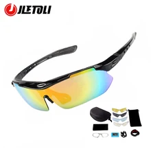 JLETOLI Polarized Bicycle Eyewear Cycling Glasses Outdoor Fishing Sports Sunglasses Men Women Bike Protection Goggles 5 Lens