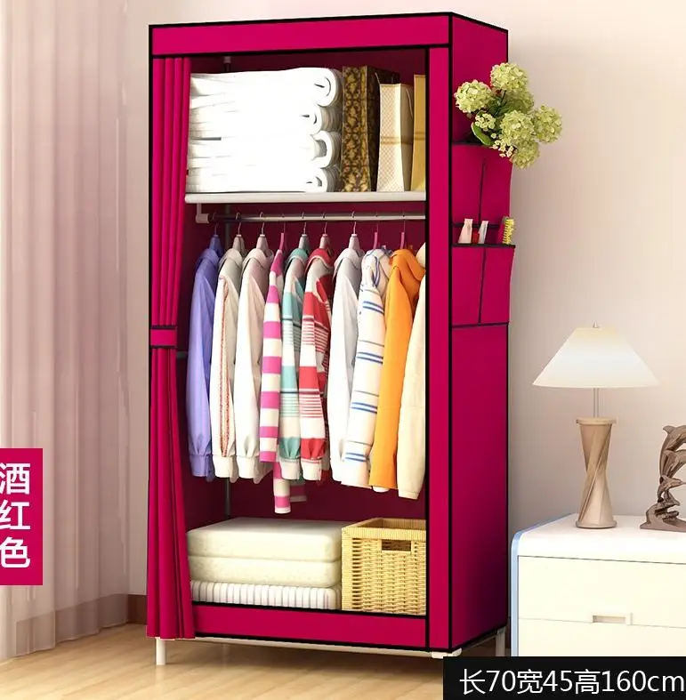 Color 5 30% B шкаф для одежды портативный шкаф прочный органайзер для хранения одежды Нетканая ткань полка для хранения 170 см* 125 см* 45 см - Цвет: Color 5