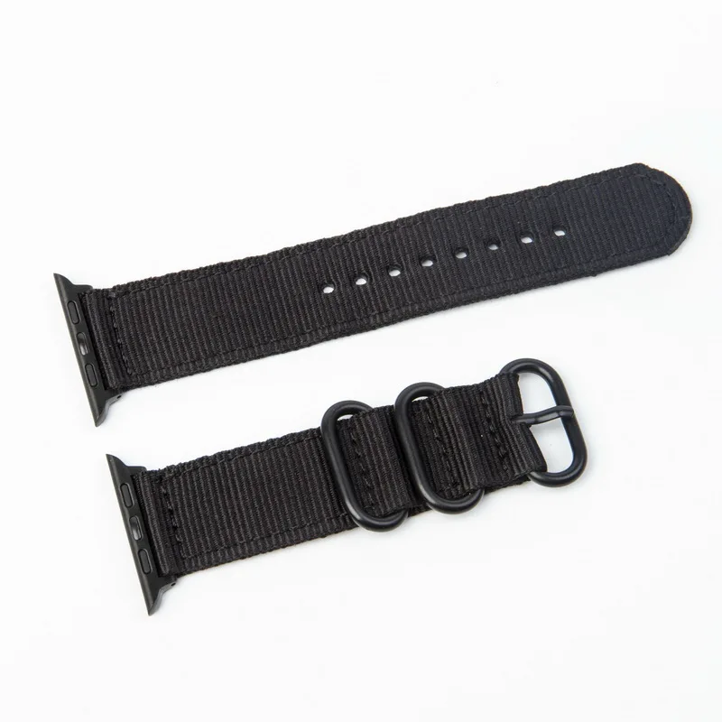 Нейлоновый ремешок для часов Apple Watch ремешок для iwatch Series 1 2 3 Band 38 мм/42 мм наручный браслет, ремешок для Apple Watch 4 Band - Цвет ремешка: black