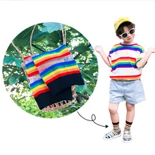 Осенне-зимние детские носки хлопковые Модные полосатые носки в радужную полоску из прозрачного шелка Повседневные носки в Корейском стиле harajuku# J7