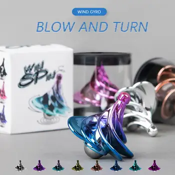 

Newest Wind Blow Turn Gyro Desktop Wind Gyro Decompression Toy Creative Stress Reliever Birthday Xmas Gift
