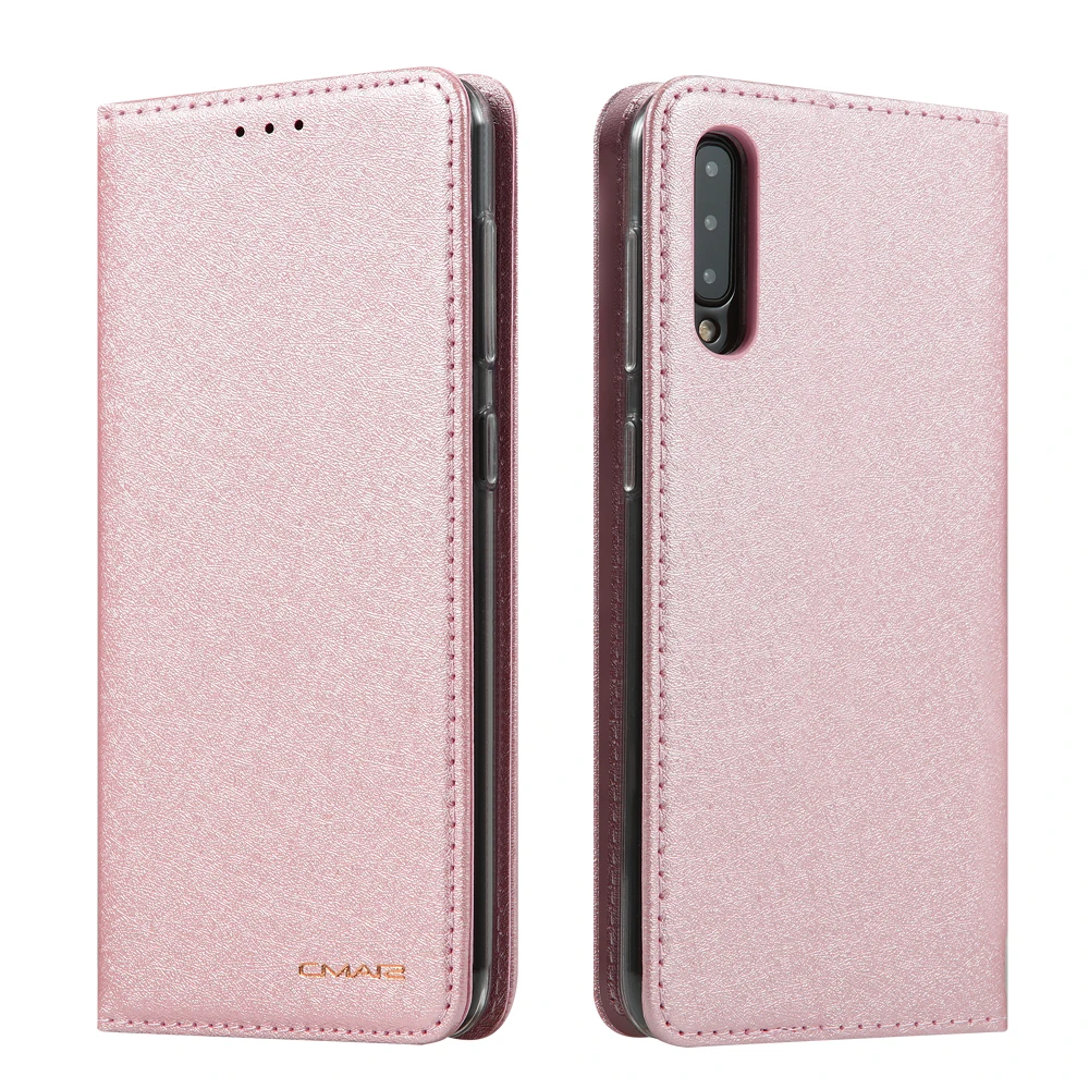 Шелковый кожаный чехол-бумажник для samsung A50 прозрачный силиконовый чехол samsung Galaxy A50 флип-чехол с подставкой слот для карт чехол с зажимом