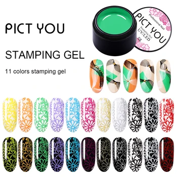 

PICT YOU 5ml Stamping Gel Nail Polish Set Semi Permanent Vernis Paint Gel With Top Coat UV LED Gel Varnish Soak Off Gel Nails