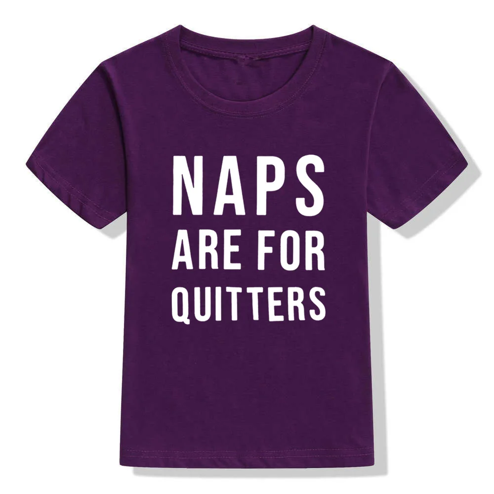 Детская футболка с милым принтом «Naps Are for quittors»; топы для мальчиков и девочек; летняя футболка с короткими рукавами для маленьких братьев и сестер; детская одежда - Цвет: 43V5-KSTPP-
