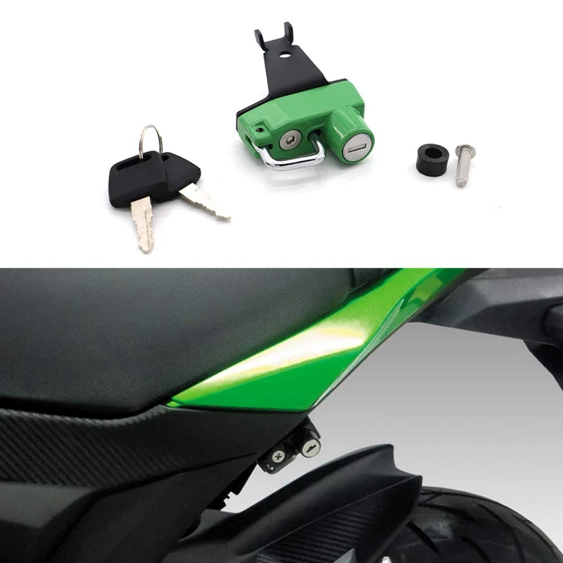 Мотоциклетный шлем замок Противоугонный для Kawasaki Z125 аксессуары для мотоциклов - Цвет: Green