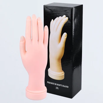 

Nail Practice Hand Model Flexible Movable Rubber Prosthetic Soft Fake Hands for Nail Art Training Display Model Manicure Tool
