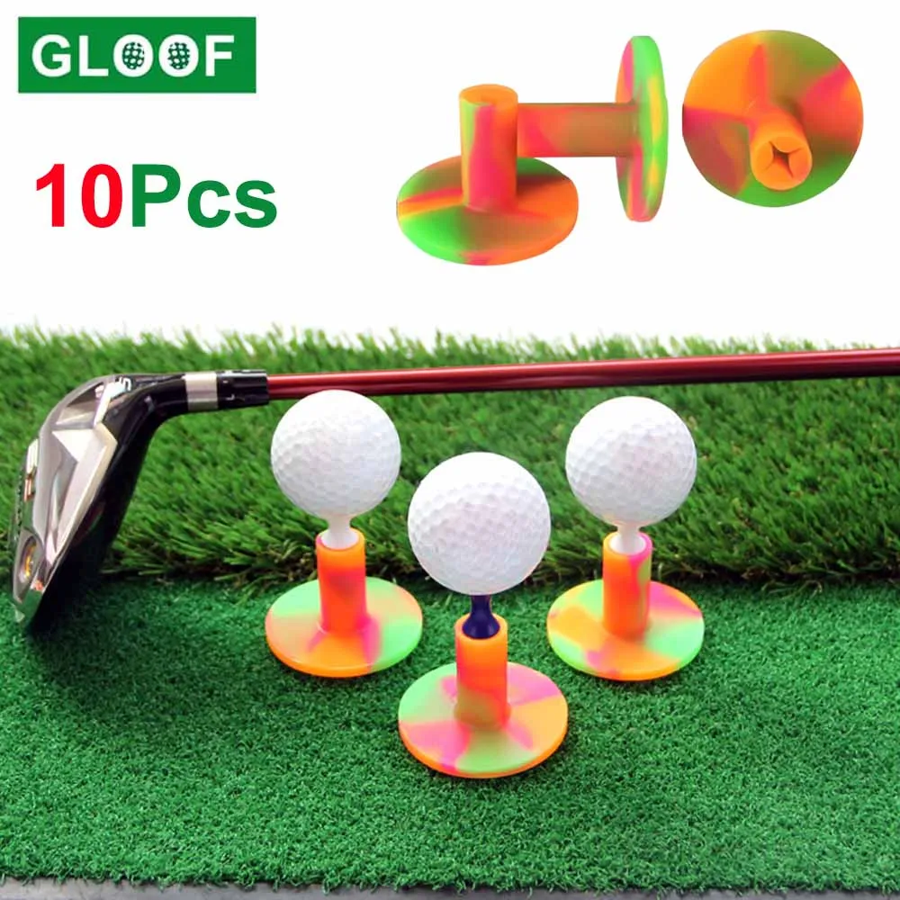 

10Pcs/Lot Golf Tees Rubber Holder Training Aids Practice Golf Ball Holder Tee Accessories Beginner Trainer