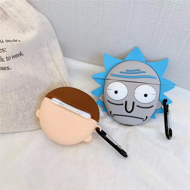 Rick Morty Airpods Case With Keychain Cute