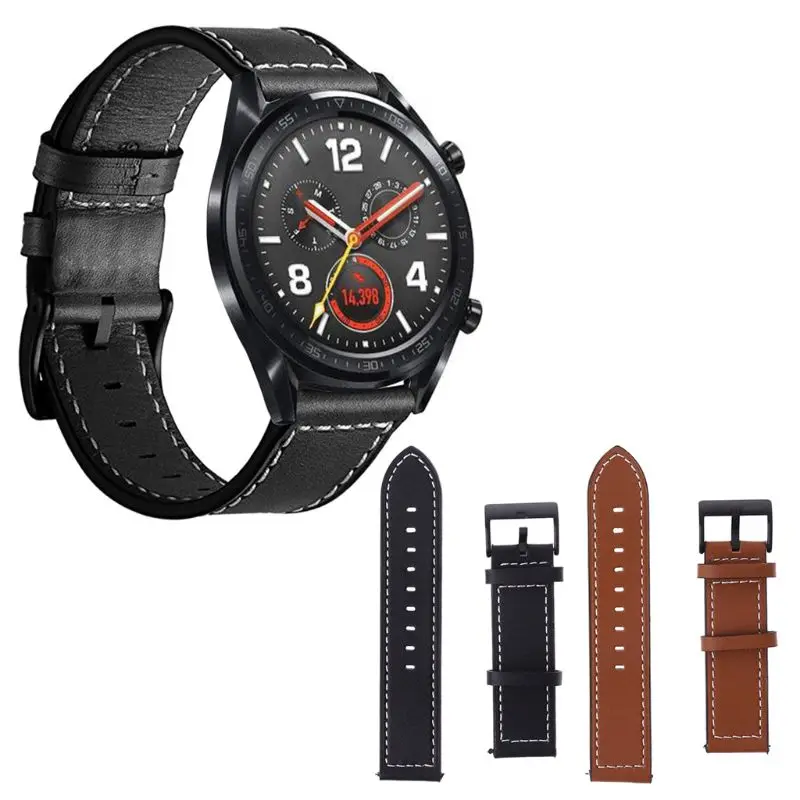 Ремешок для часов из натуральной коровьей кожи для huawei Watch GT/Honor Watch Magic Quick Release Band стальной ремешок с пряжкой браслет на запястье