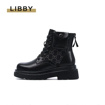 

Women's Autumn Black Motorcycle Boots Waterproof Thick Heels Women's Round Toe Short Boots 2020 Winter Chunky High Heels Women