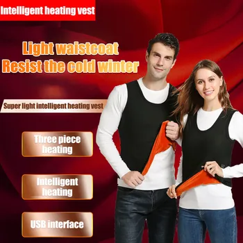 

Hot Men Women Electric Heated Vest Outdoor Warm Charging Via Clothing For Riding Skiing Fishing Winter Heating Coat Jacket