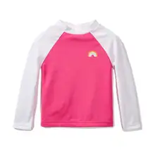 Обувь для девочек с длинным рукавом, для серфинга Одежда SPF 50, цельного полотна со сплошным цветом, Топ