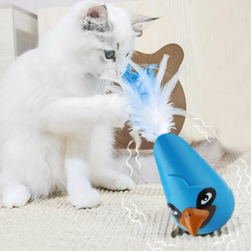 Электрическая игрушка для кошек птицы неваляшка котенок игрушки для домашних животных товары для кошек QP2