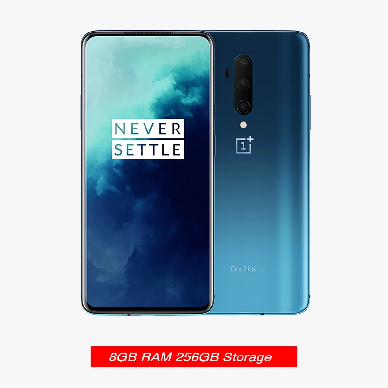 Синий Восьмиядерный смартфон Snapdragon 855 Plus с глобальной ПЗУ OnePlus 7T Pro, 8 ГБ, 256 ГБ, 6,67 дюйма, 90 Гц, AMOLED экран, 48 МП, камера NFC, Android 10 - Цвет: Синий