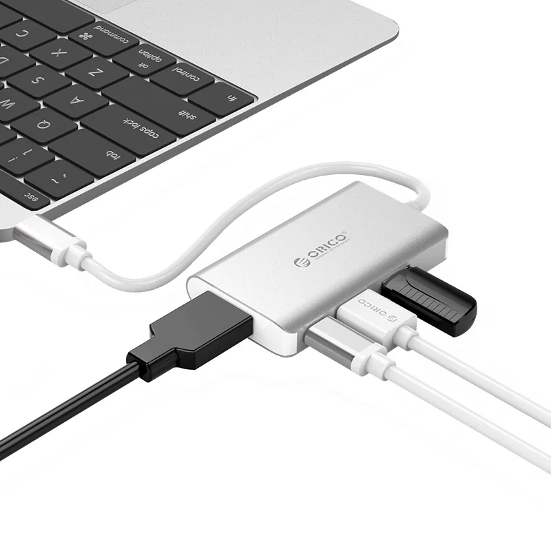 Алюминий 4 в 1 type-C к type-C* 1/HDMI* 1/USB3.0*2 для Macbook Pro huawei Xiaomi многофункциональная док-станция, XC-301