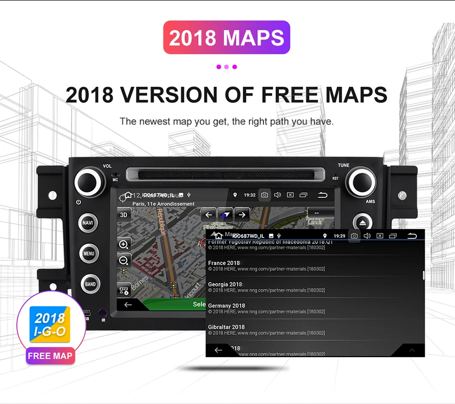 Top Car GPS Navigation Android 7 Inch Multimedia Player 2 Din Radio for Suzuki Grand Vitara 4 Core RAM 2 GB DSP Auto Map Bluetooth 6