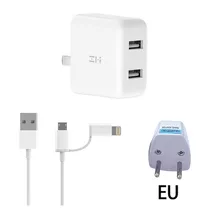 Zmi QC 3,0 Быстрая зарядка USB адаптер питания дорожная вилка настенное зарядное устройство с кабелем типа C