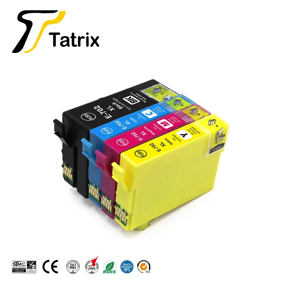 Tatrix 4PK для Epson 702XL T702 совместимый чернильный картридж T702XL для рабочей силы Pro WF-3720/WF-3725 все-в-одном принтере