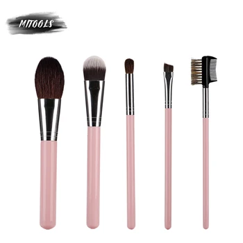 

MITOOLS 2019 new 5pc pink makeup brush set solid wood handle foundation mix powder makeup brush makeup tools