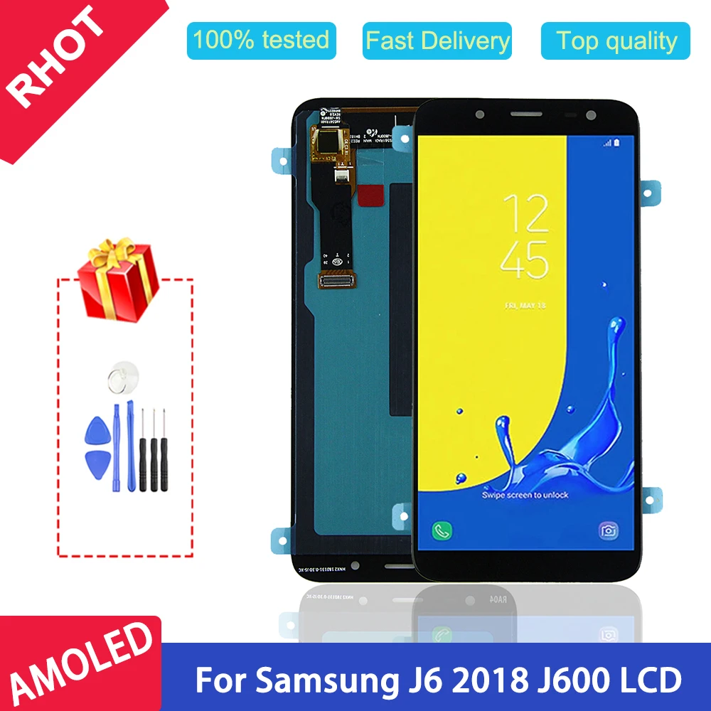 100% протестированный ЖК монитор 5 6 &quotOLED J6 2018 для Samsung Galaxy J600 J600F J600Y J600G цифровой