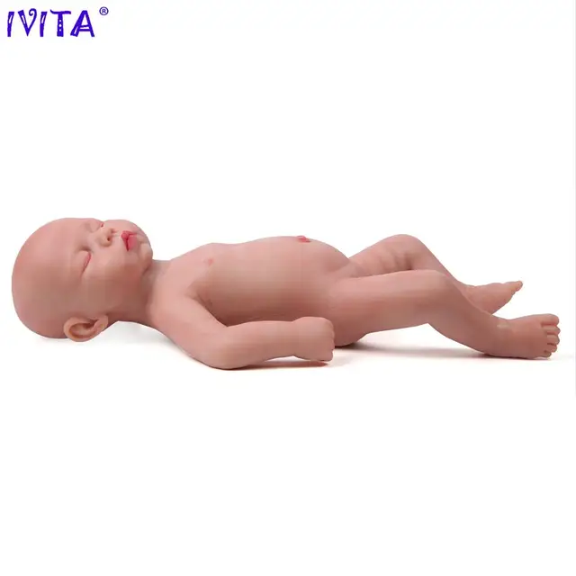 IVITA WG1507 46cm 3.2kg Girl Eyes Closed High Quality Full Body Silicone Alive Reborn Dolls Baby  juguetes boneca With Clothes 2