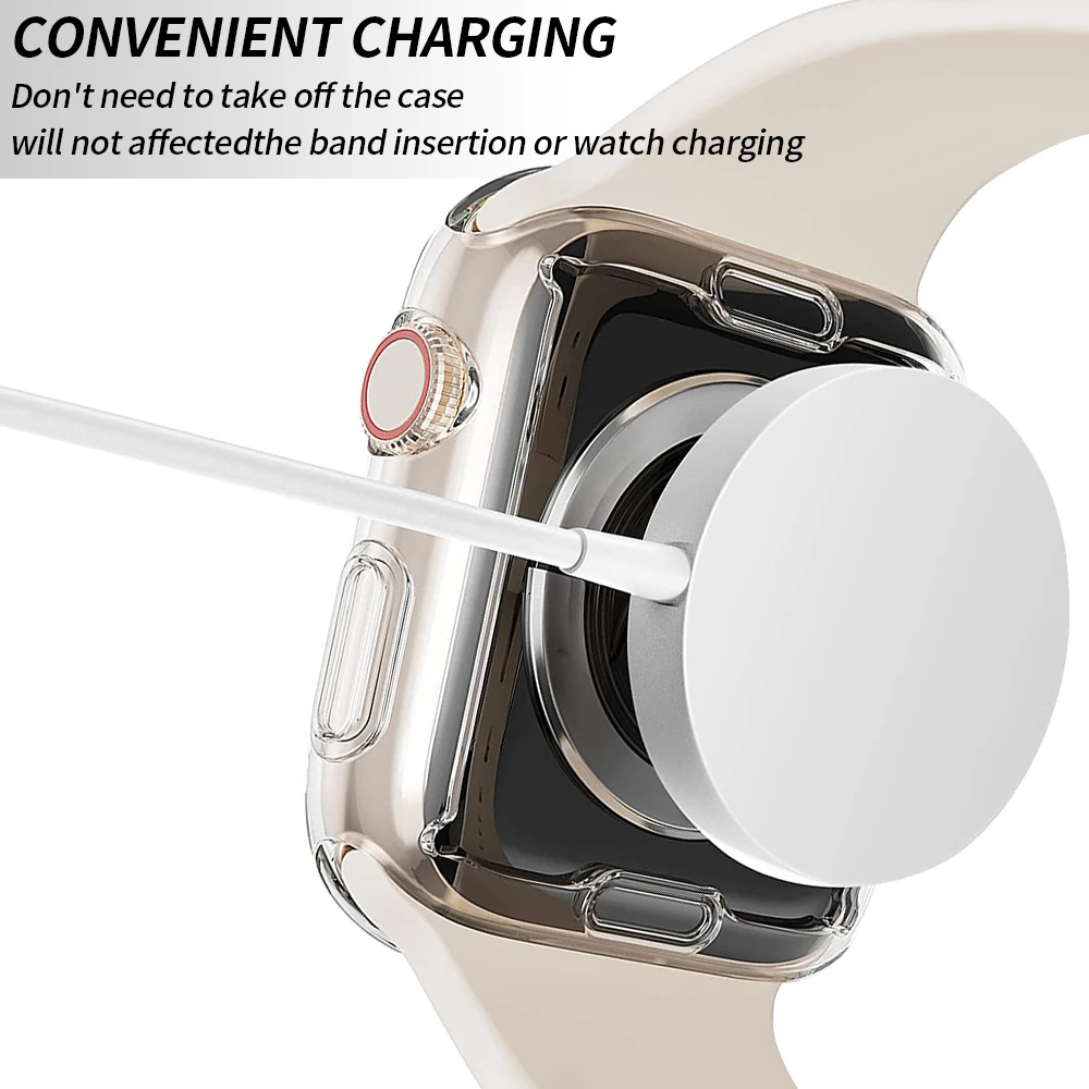 Full Protective Case for Apple Watch Series 7 41mm45mm 654321 Soft Cover Bumper Screen Protector for iWatch Series 7 Accessories