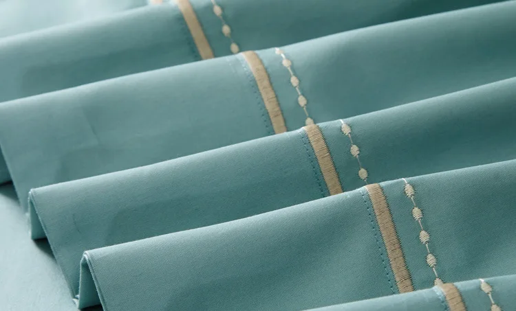 TANGY Textile 60 длинноволокнистое хлопковое вышитое постельное белье из хлопка, пододеяльник, зеленая вилла