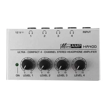 

HA400 4 Channel Ultra-compact Headphone Audio Stereo Amp Microamp Amplifier