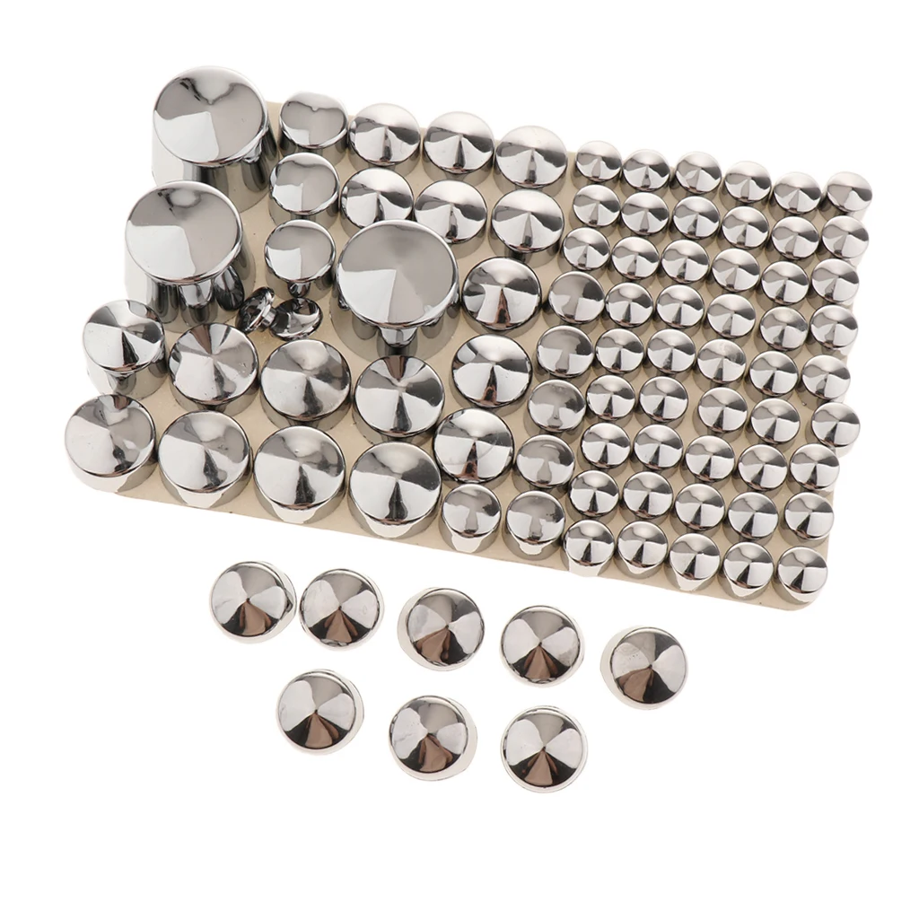 87pcs Chrome ABS Bolt Toppers Caps Covers Plug for Harley Softail Twin Cam Motorcycle Repair, Corrosion Resistance