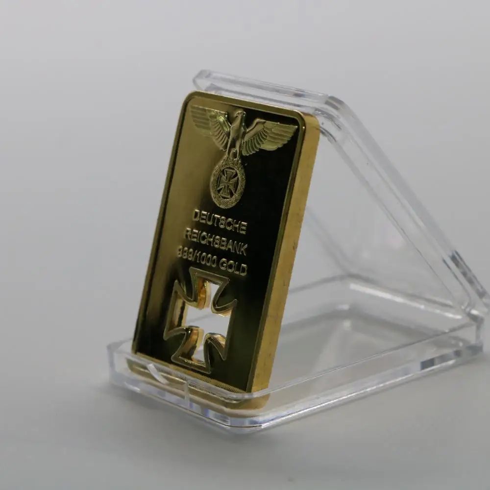 Deutsche Reichsbank Германия 24k позолоченная барная капсула Реплика Золотой бар Германия на заказ как Коллекция подарков