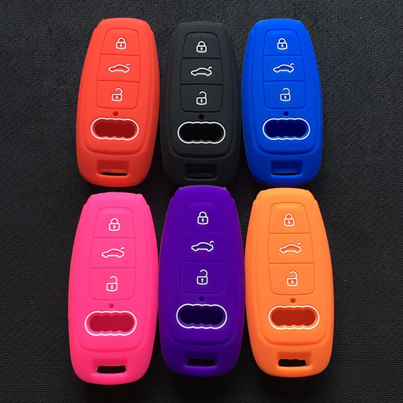 Red//Black kwmobile Key Cover Compatible with Audi A6 A7 A8 Q7 Q8