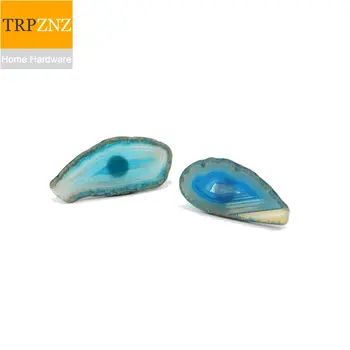 

Natural agate stone drawer handle knob copper, blue, different shapes, factory direct sales, so beautiful