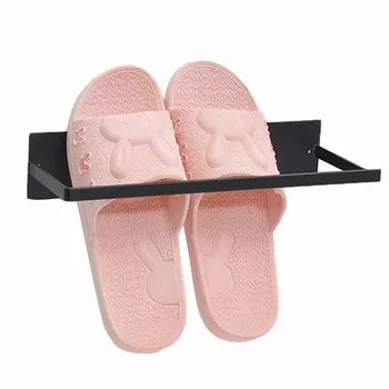 

Space Saving Laundry Room Storage Rack Free Punch Iron Art Hotel Balcony Self Adhesive Home Accessories Hanger Organizer Closet