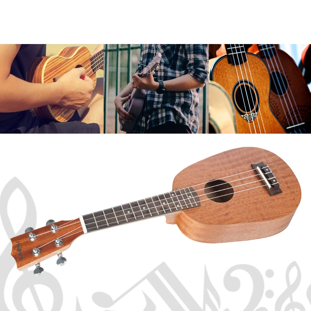 Solid Sapele Ukulele 21 дюймов Укулеле ананас сопрано Уке укулеле Гавайские гитары с струнами