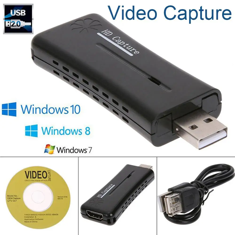 

USB2.0 Port Video Capture Card HD 1 Way HDMI 1080P Video Convert Card for PC Supports for Windows XP/Vista/7/8/10