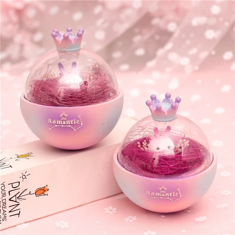 Hinnixy смолы кролик Ночной светильник с розовой короной лампы Настольная лампа декоративные домашние детские игрушки Творческий стакан прикроватный светильник Инж